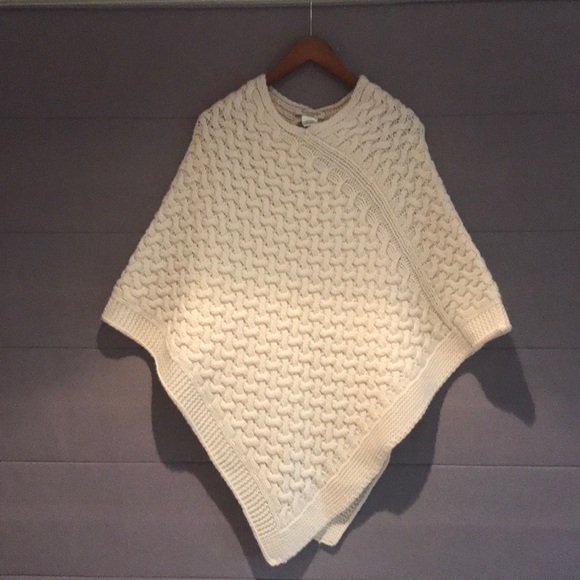 Cozy Italian Knit Loop Poncho in Beige main image 1